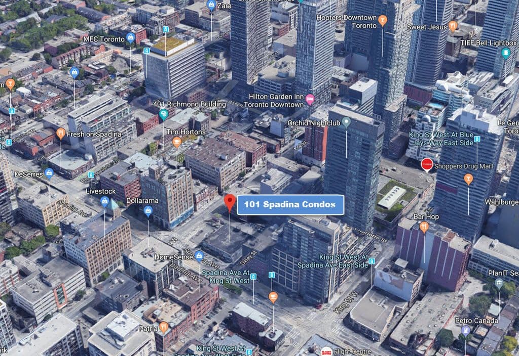 Location of 101 Spadina